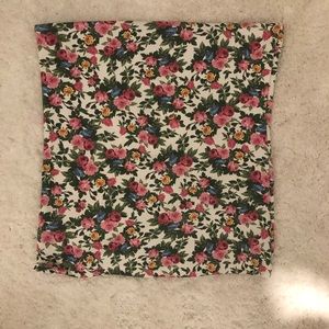 Strapless floral top